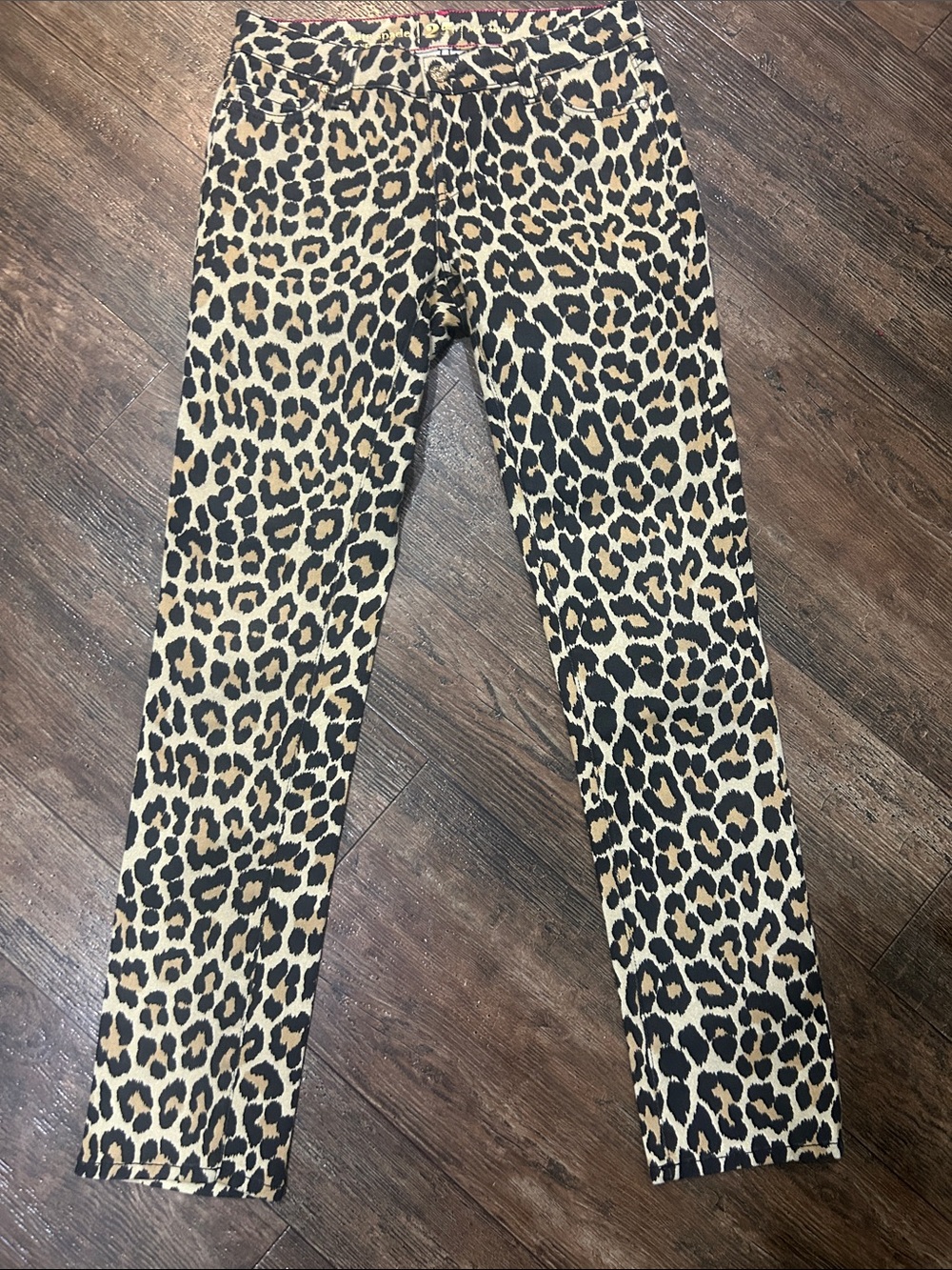 kate spade Leopard Print Trim Pants Play hooky EUC